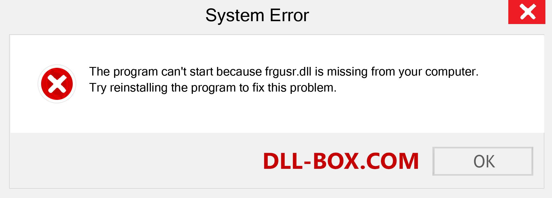  frgusr.dll file is missing?. Download for Windows 7, 8, 10 - Fix  frgusr dll Missing Error on Windows, photos, images