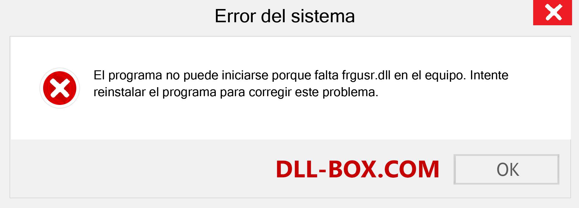 ¿Falta el archivo frgusr.dll ?. Descargar para Windows 7, 8, 10 - Corregir frgusr dll Missing Error en Windows, fotos, imágenes